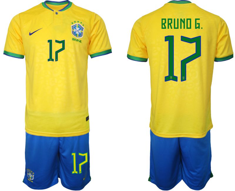 Men 2022 World Cup National Team Brazil home yellow 17 Soccer Jerseys